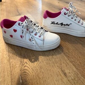 Karl Lagerfeld Pink Heart Sneakers